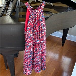 LOFT Red and Blue Floral Dress
